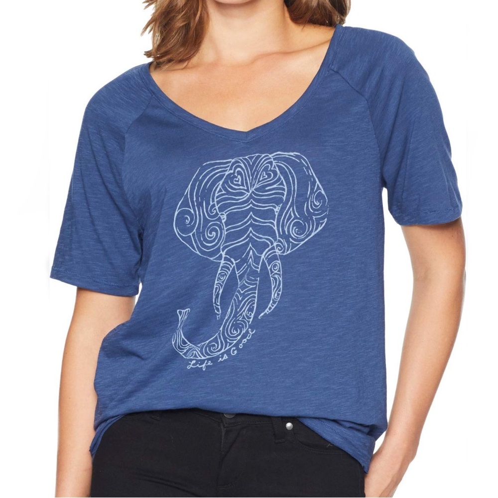 EUC- Life is Good ‘Primal Elephant’ Easy Fit Short Sleeve T Shirt